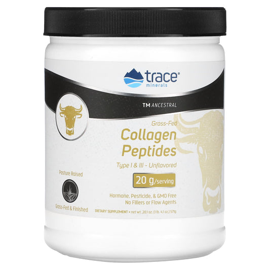 Trace Minerals ®-Grass-Fed Collagen Peptides-Unflavored-1 lb. 4.1 oz  (571 g)