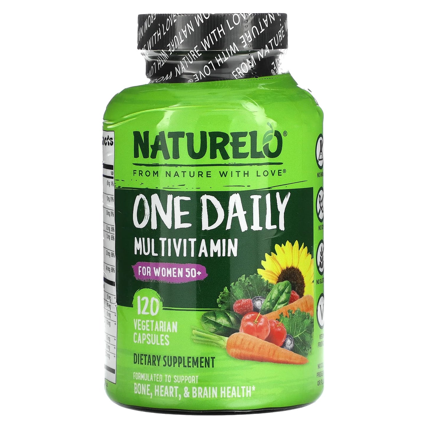 NATURELO-One Daily Multivitamin For Women 50+-120 Vegetarian Capsules