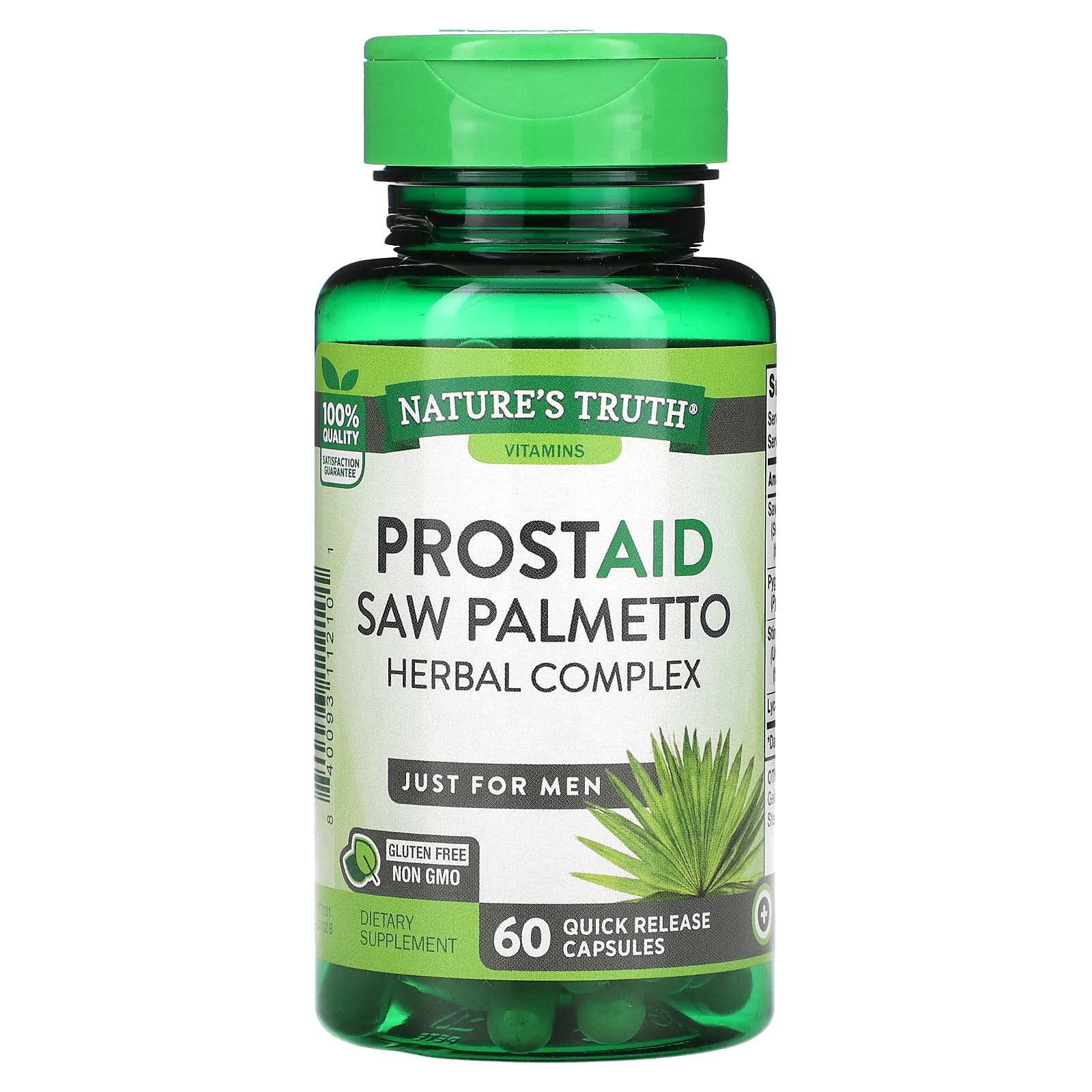 Nature's Truth-ProstAid Saw Palmetto-Herbal Complex-60 Quick Release Capsules