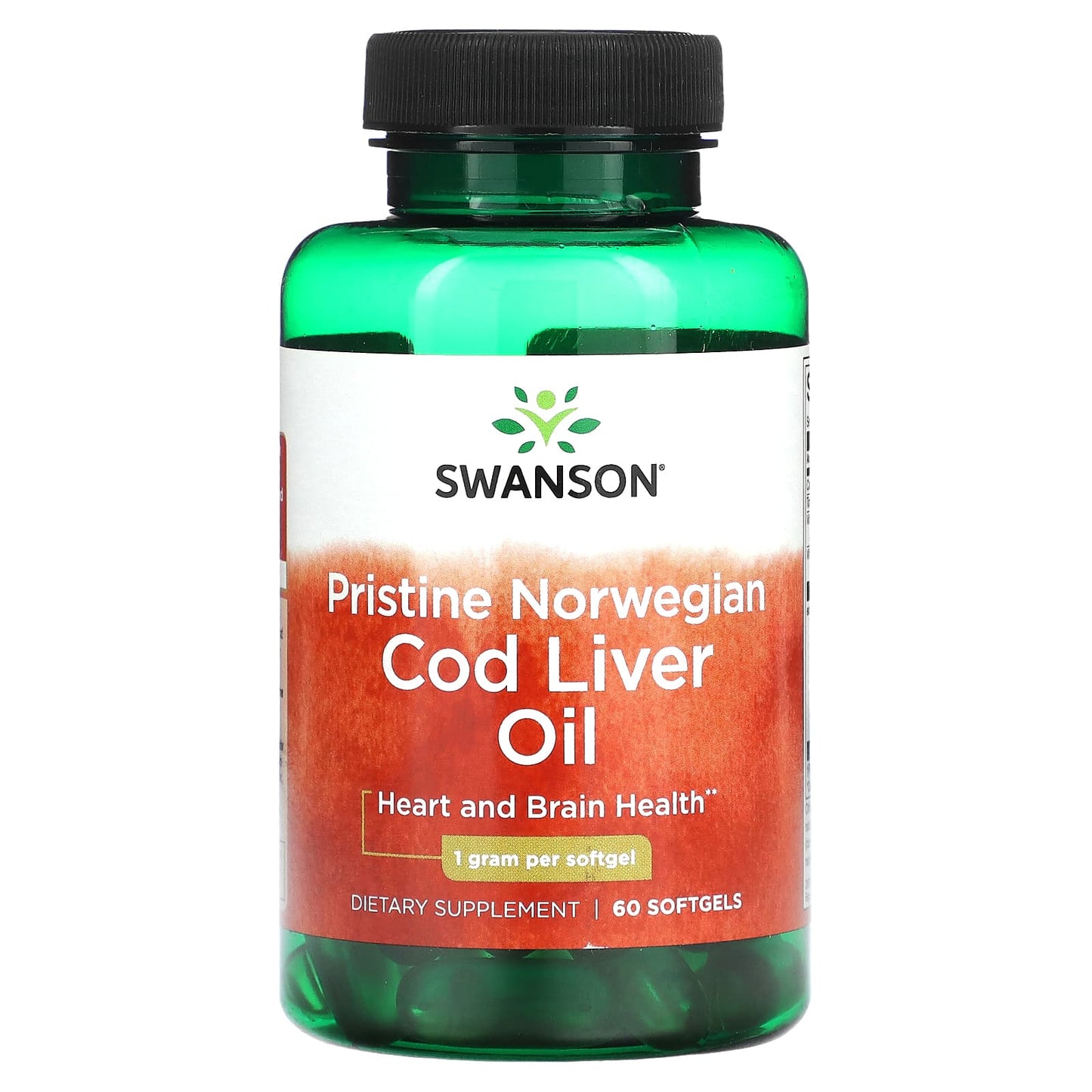 Swanson-Pristine Norwegian Cod Liver Oil-1 g -60 Softgels