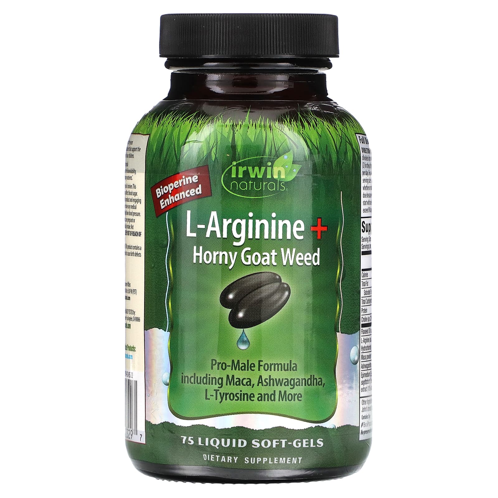 Irwin Naturals-L-Arginine + Horny Goat Weed-75 Liquid Soft-Gels