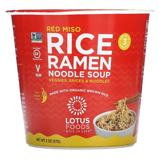 Lotus Foods-Rice Ramen Noodle Soup-Red Miso-2 oz (57 g)