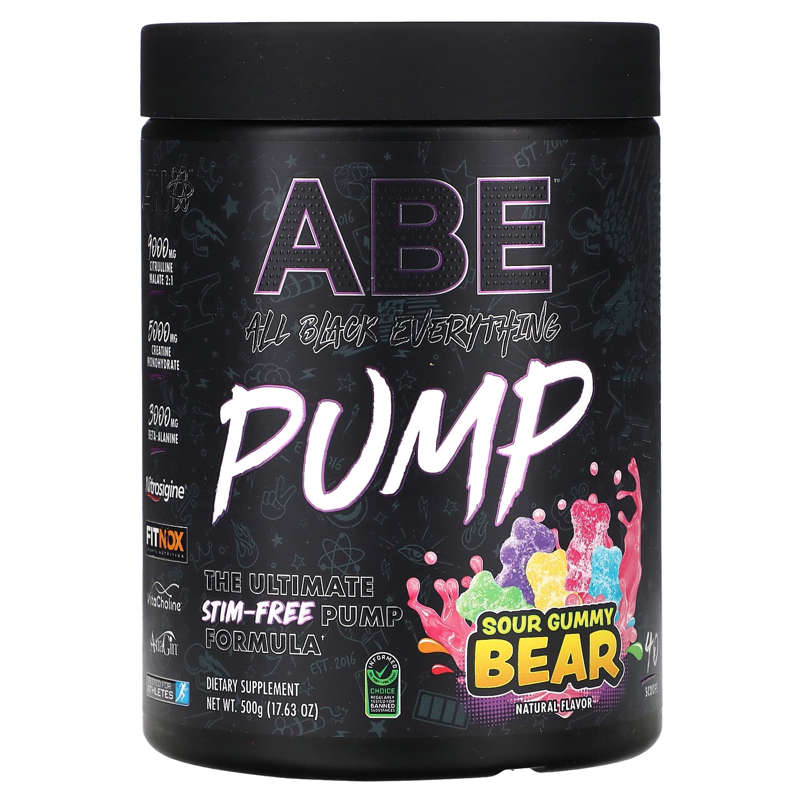 ABE-Pump-Sour Gummy Bear-17.63 oz (500 g)