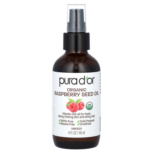 Pura D'or-Organic Raspberry Seed Oil-4 fl oz (118 ml)