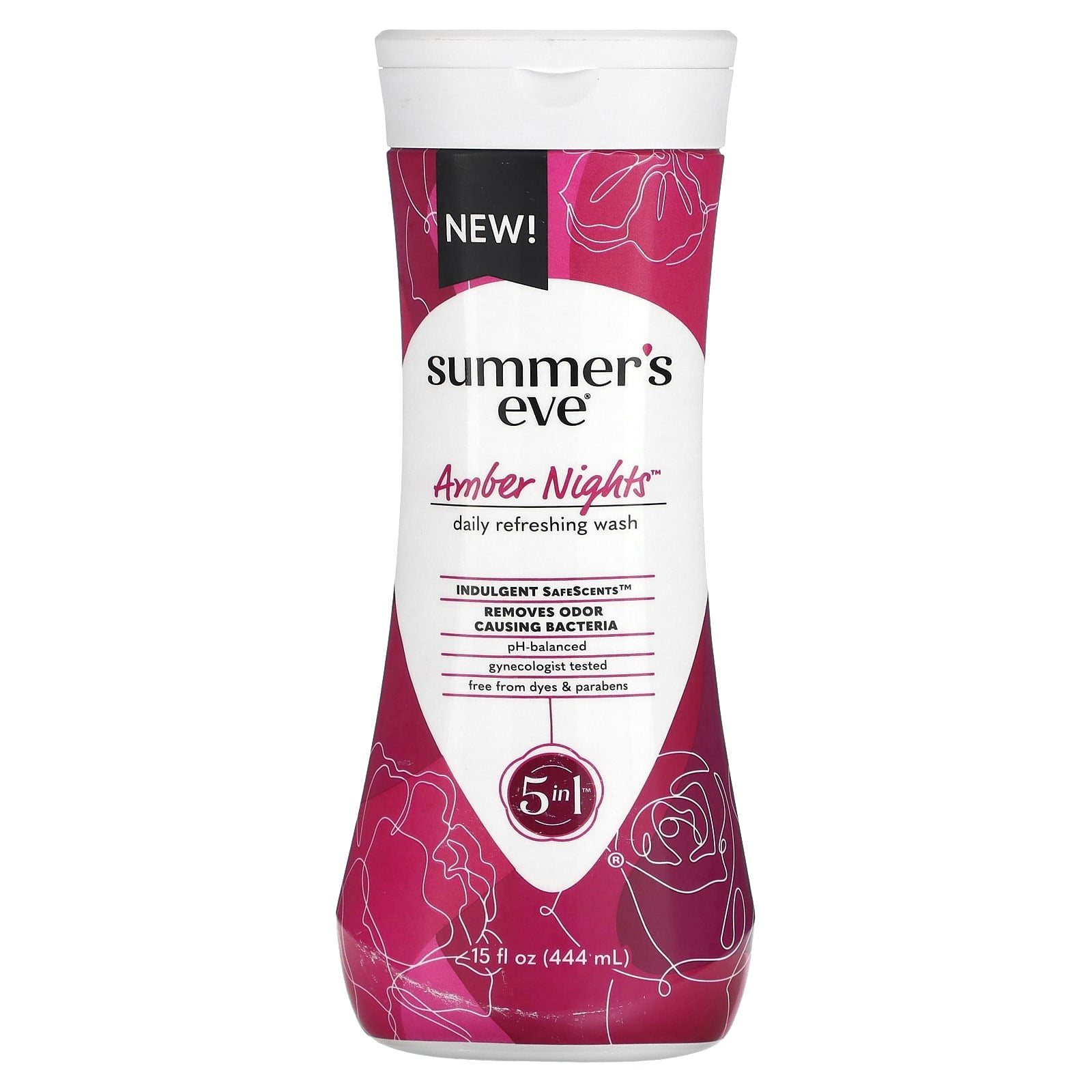 Summer's Eve-5 in 1 Daily Refreshing Wash-Amber Nights-15 fl oz (444 ml)