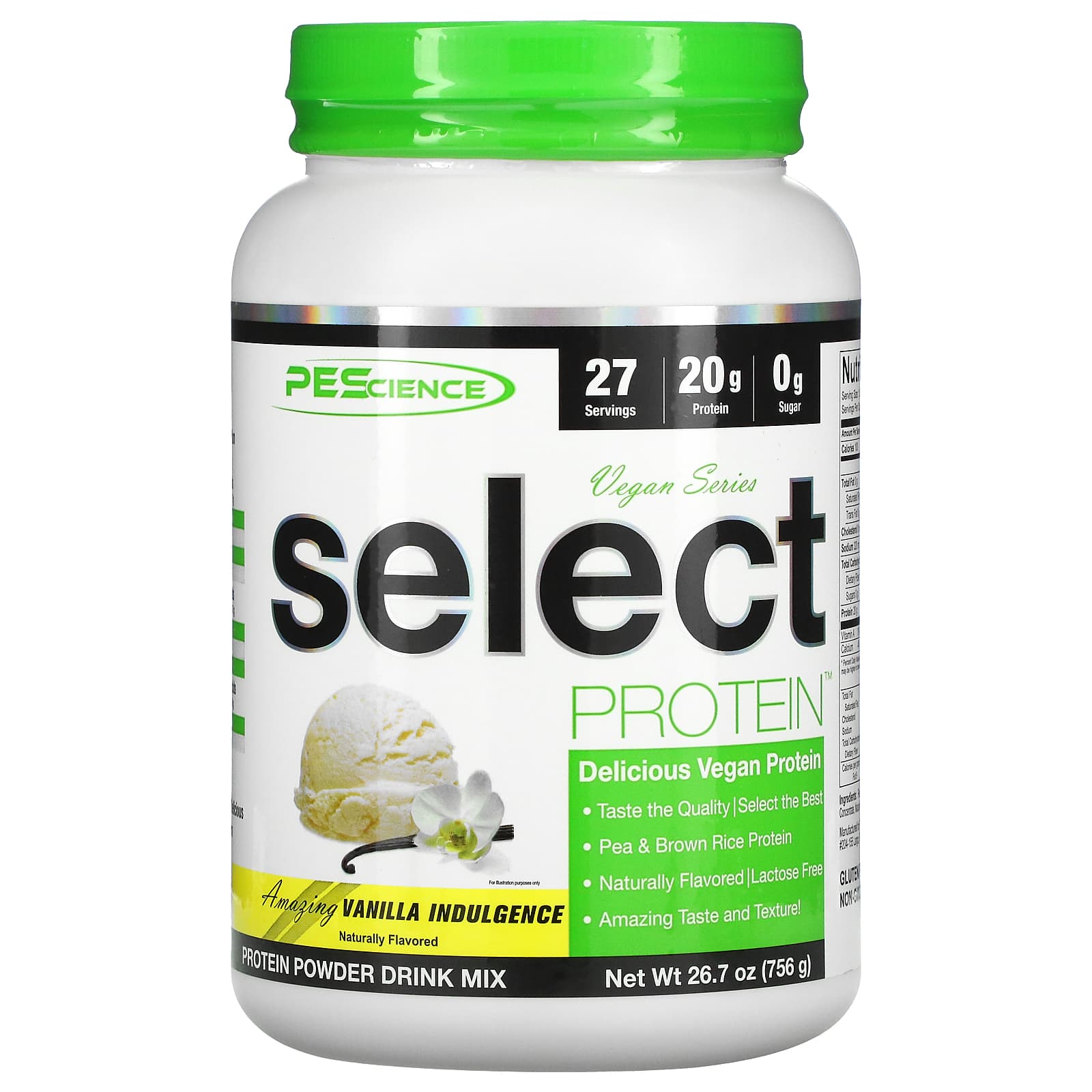 PEScience-Vegan Series-Select Protein-Vanilla Indulgence-26.7 oz (756 g)