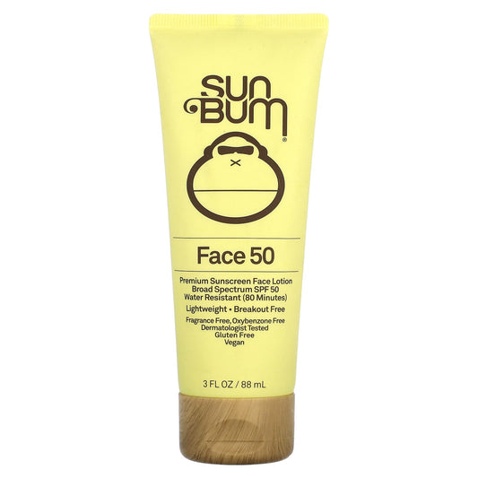 Sun Bum-Premium Sunscreen Face Lotion-SPF 50-Fragrance Free-3 fl oz (88 ml)