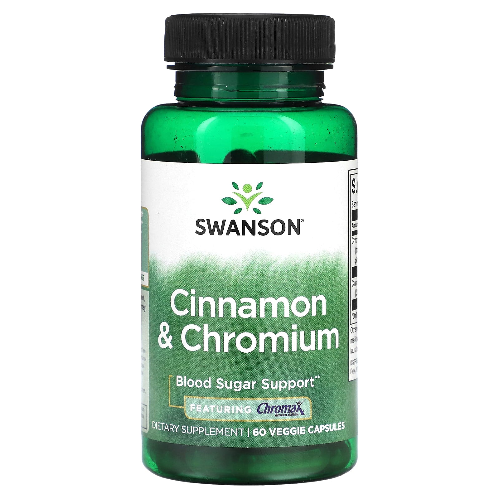 Swanson-Cinnamon & Chromium-60 Veggie Capsules