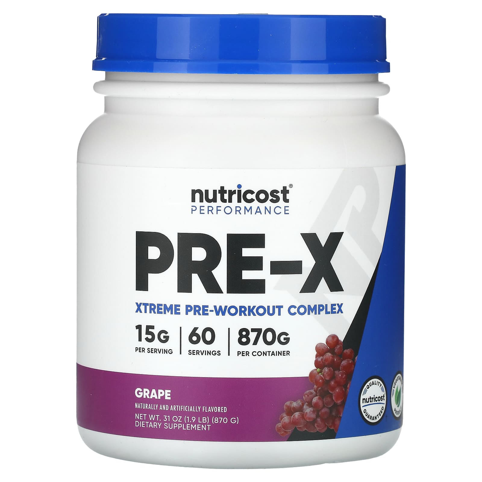 Nutricost-Performance-PRE-X-Xtreme Pre-Workout Complex-Grape-1.9 lb (870 g)