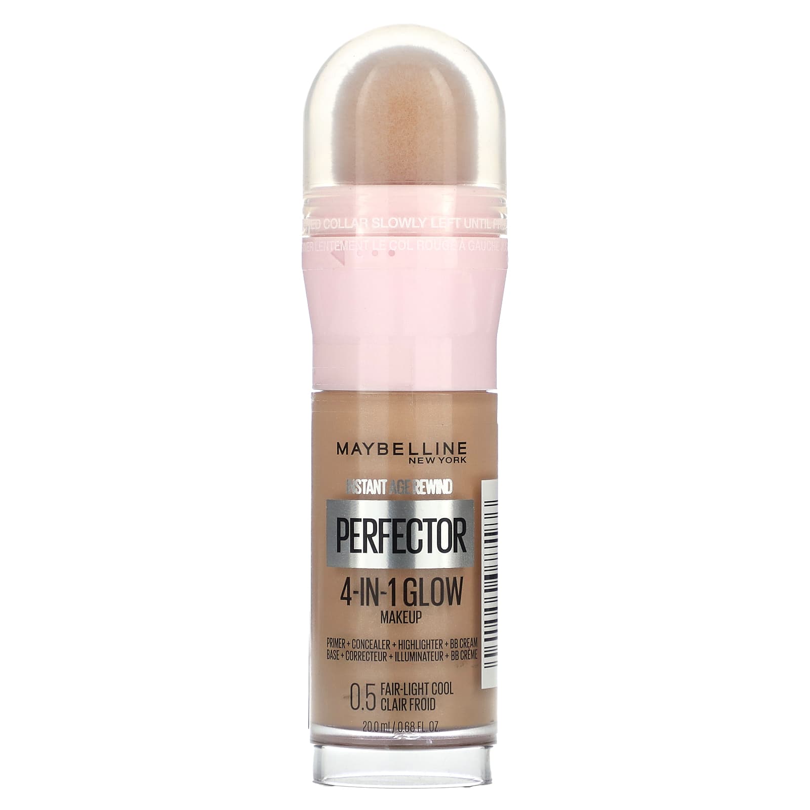 Maybelline-Instant Age Rewind-Perfector 4-in-1 Glow Makeup-0.5 Fair-Light Cool-0.68 fl oz (20 ml)