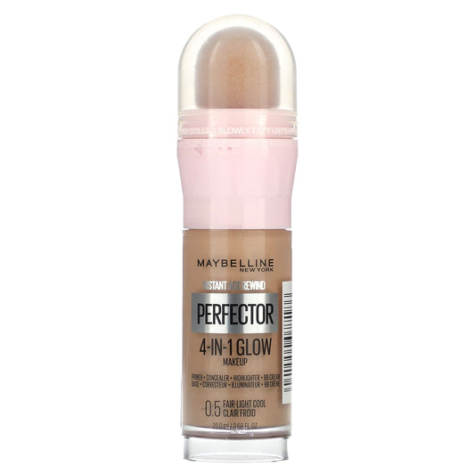 Maybelline-Instant Age Rewind-Perfector 4-in-1 Glow Makeup-0.5 Fair-Light Cool-0.68 fl oz (20 ml)