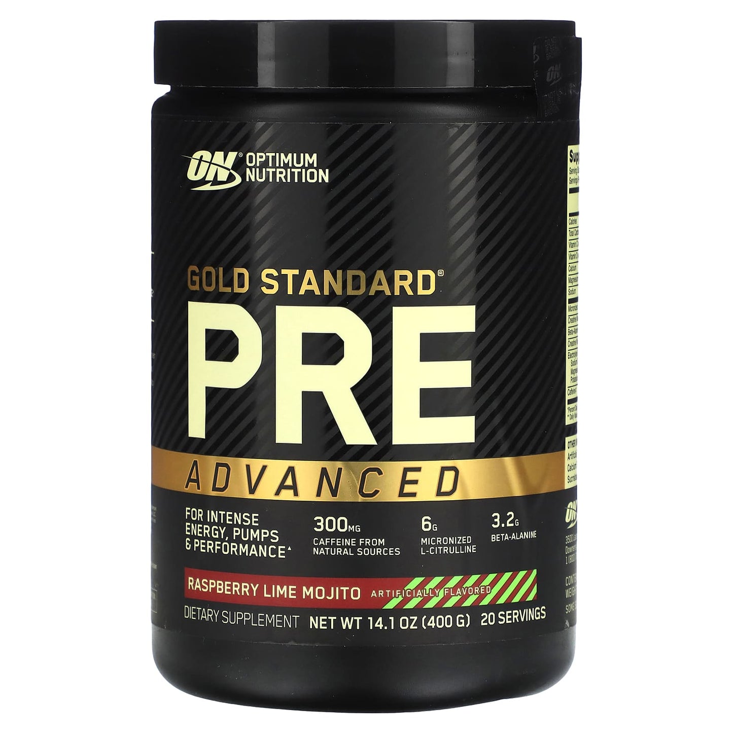 Optimum Nutrition-Gold Standard Pre Advanced-Raspberry Lime Mojito-14.1 oz (400 g)