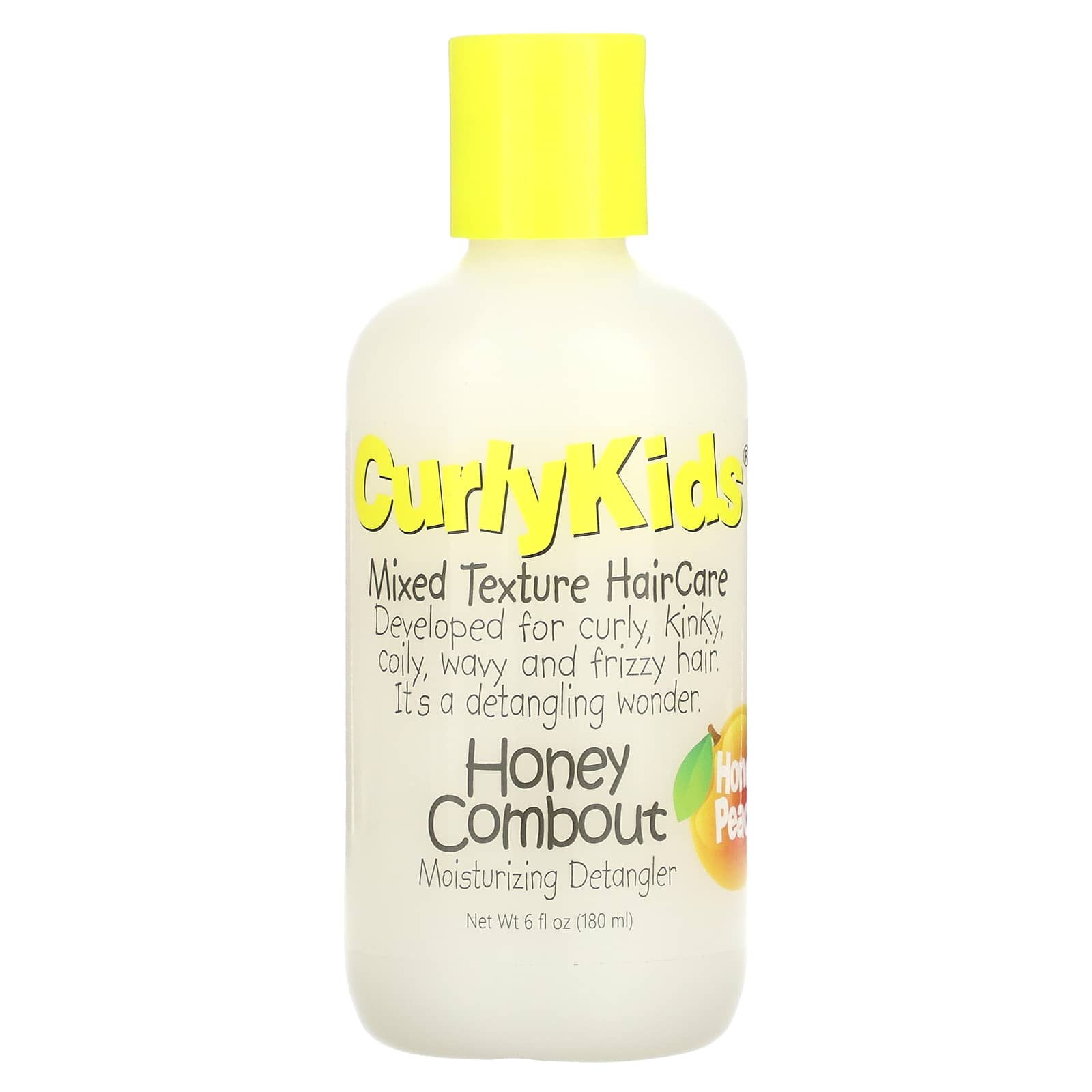 CurlyKids-Honey Combout Moisturizing Detangler-Honey Peach-6 fl oz (180 ml)