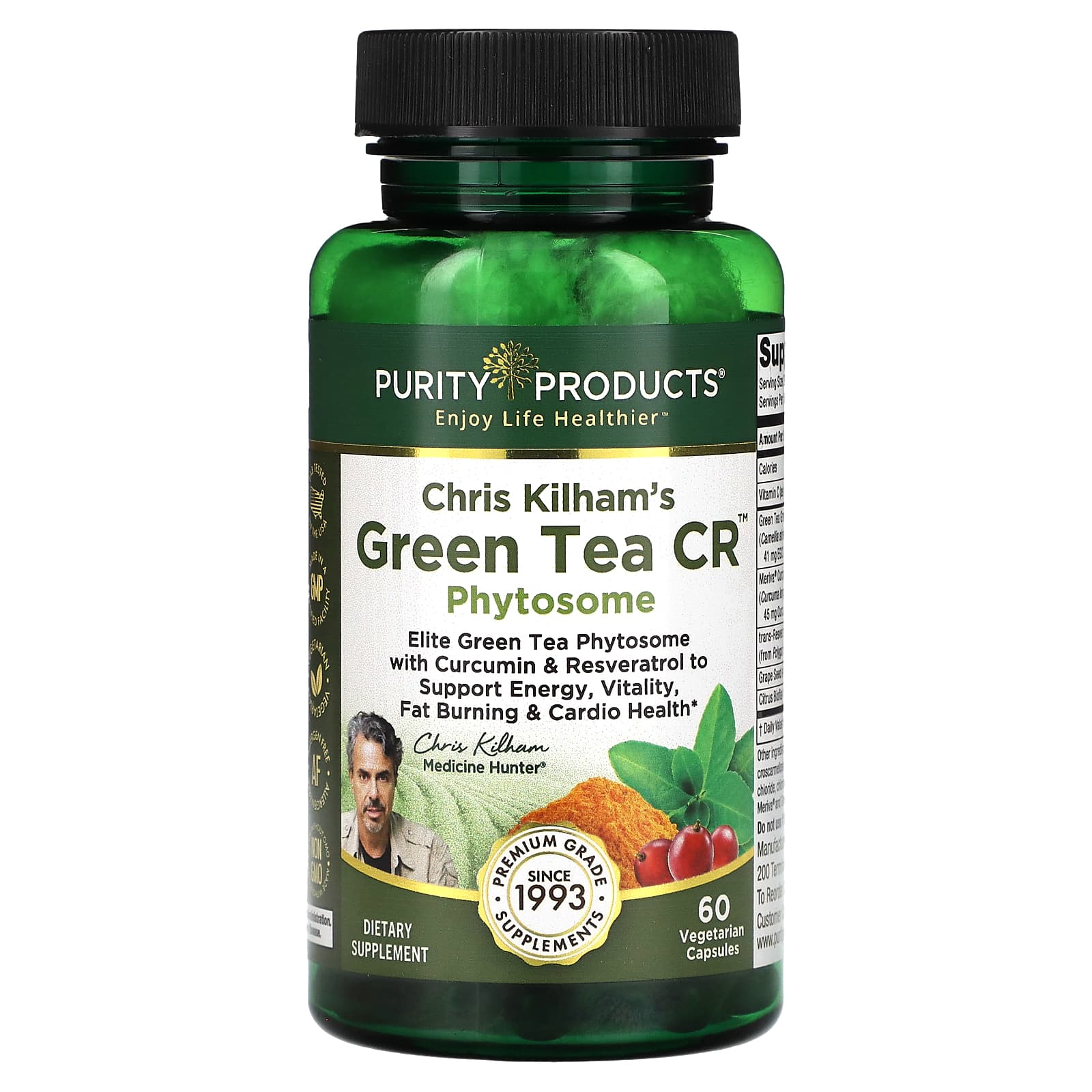 Purity Products-Chris Kilham's Green Tea CR-Phytosome-60 Vegetarian Capsules