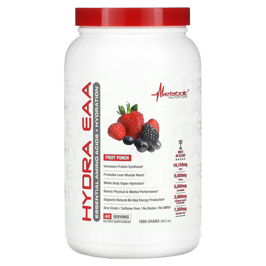 Metabolic Nutrition-Hydra EAA-Fruit Punch -35.2 oz (1,000 g)