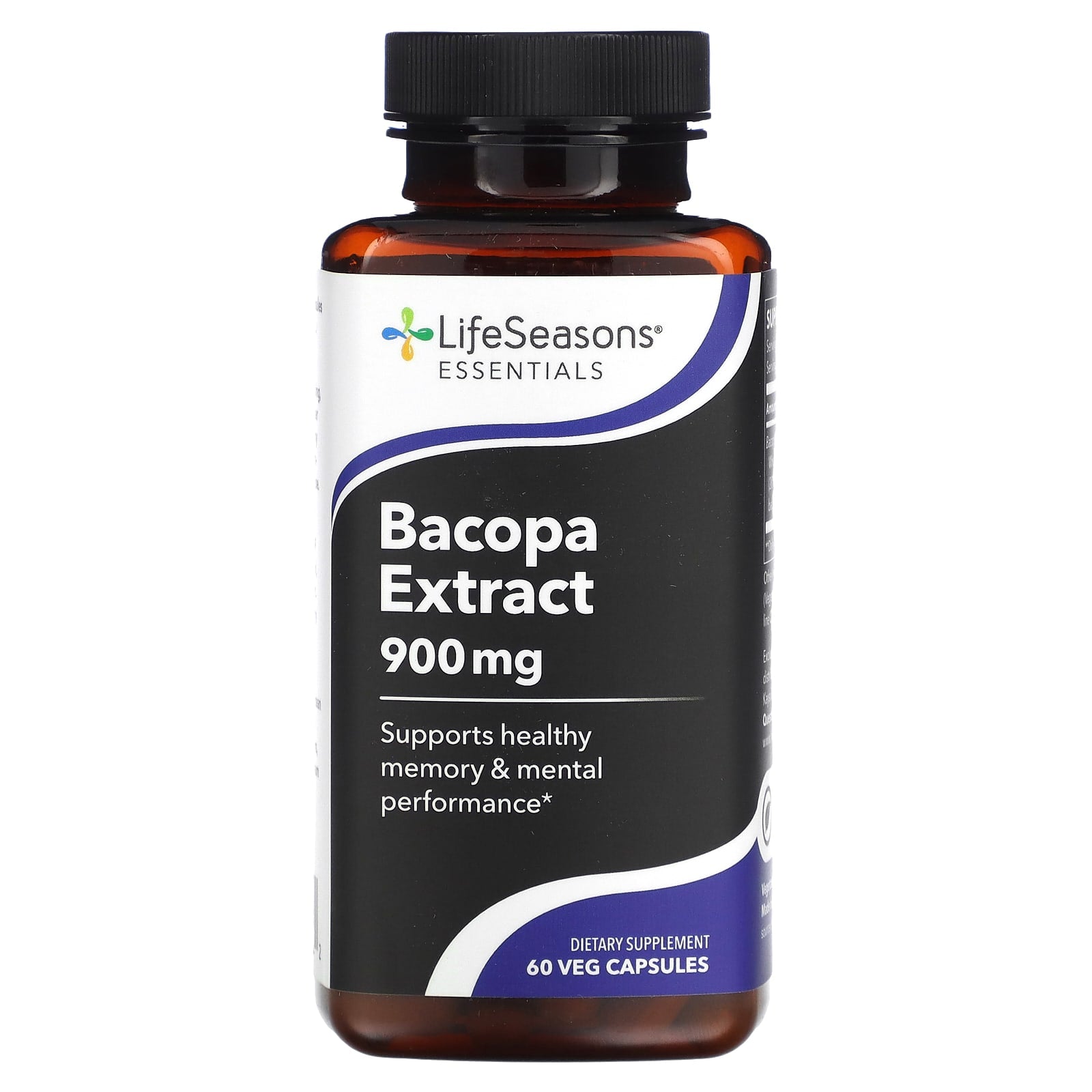 LifeSeasons-Bacopa Extract-900 mg-60 Veg Capsules (450 mg per Capsule)