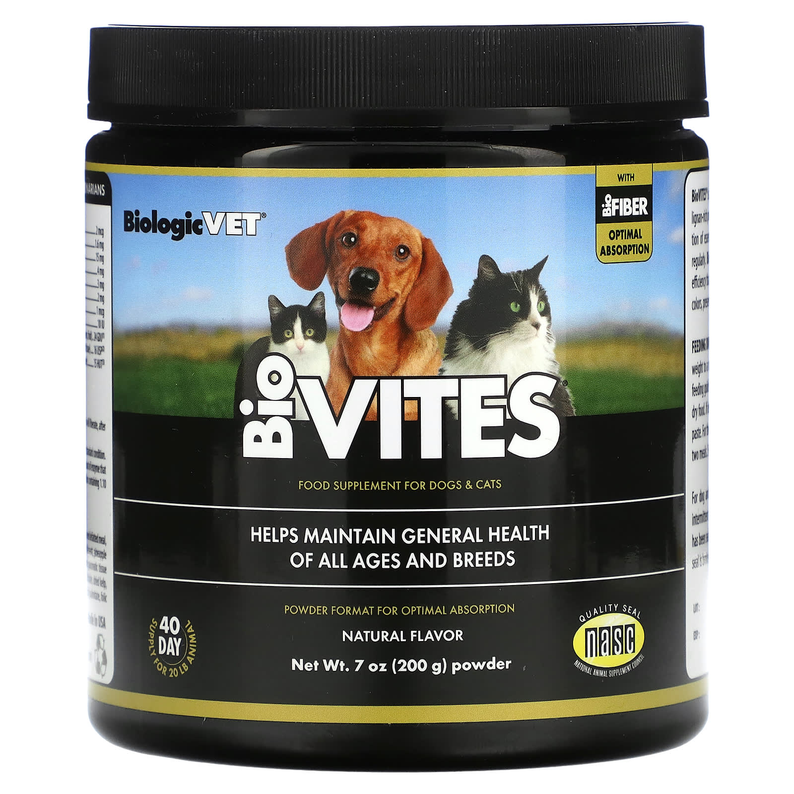 Flora-BiologicVet-BioVites-For Dogs & Cats-Natural-7 oz (200 g)