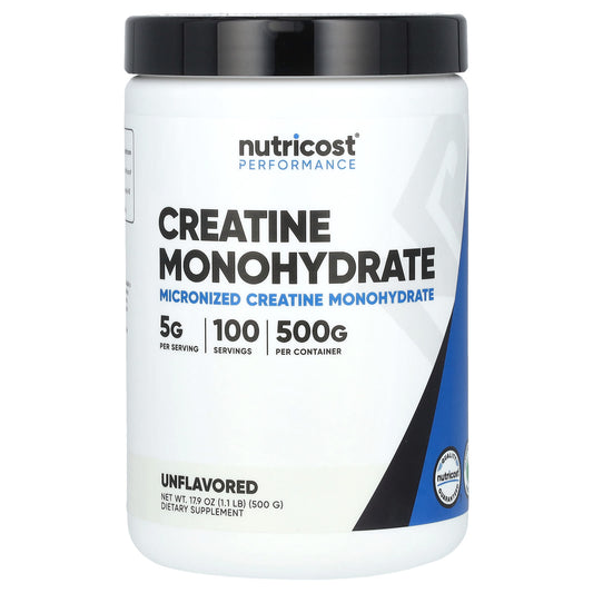 Nutricost-Performance-Creatine Monohydrate-Unflavored -1.1 lb (500 g)