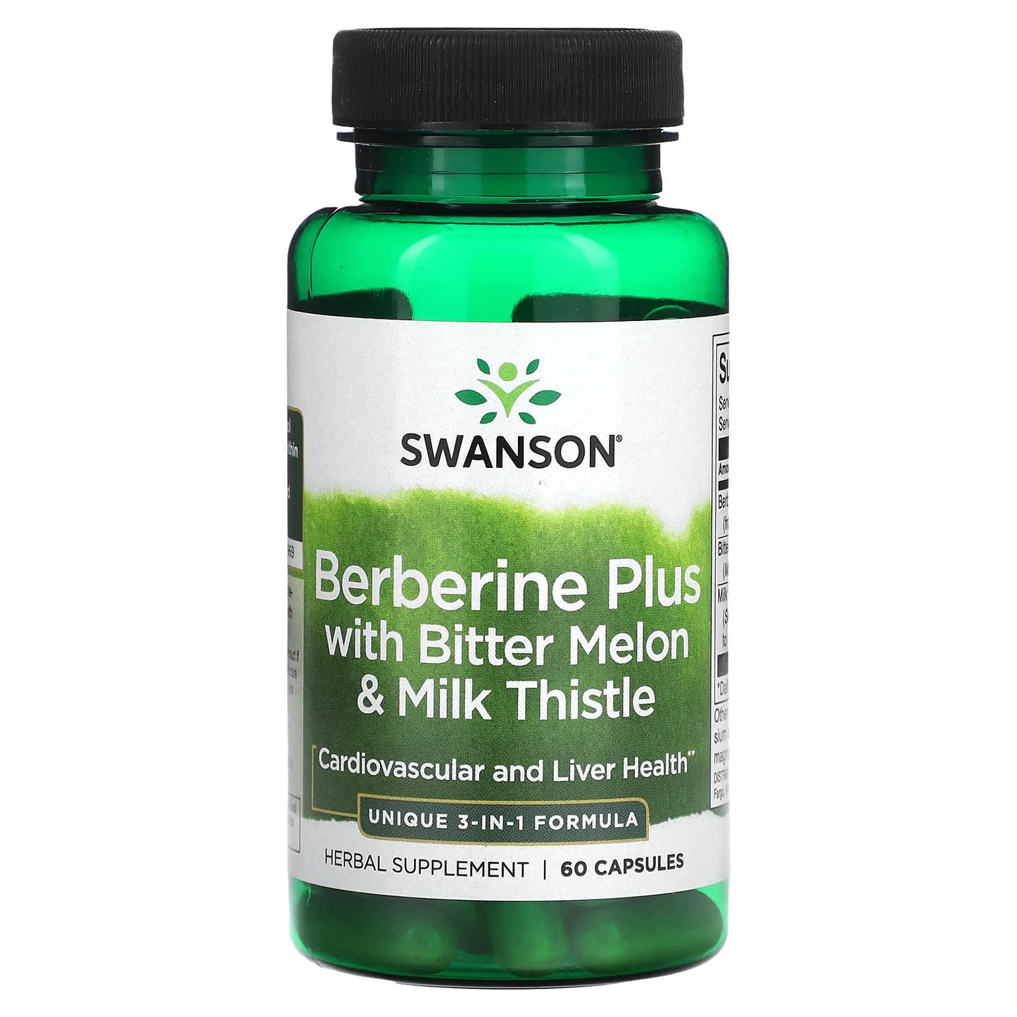 Swanson-Berberine Plus with Bitter Melon & Milk Thistle-60 Capsules