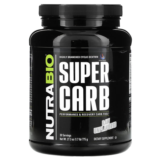 NutraBio-Super Carb-Raw Unflavored-1.7 lb (775 g)