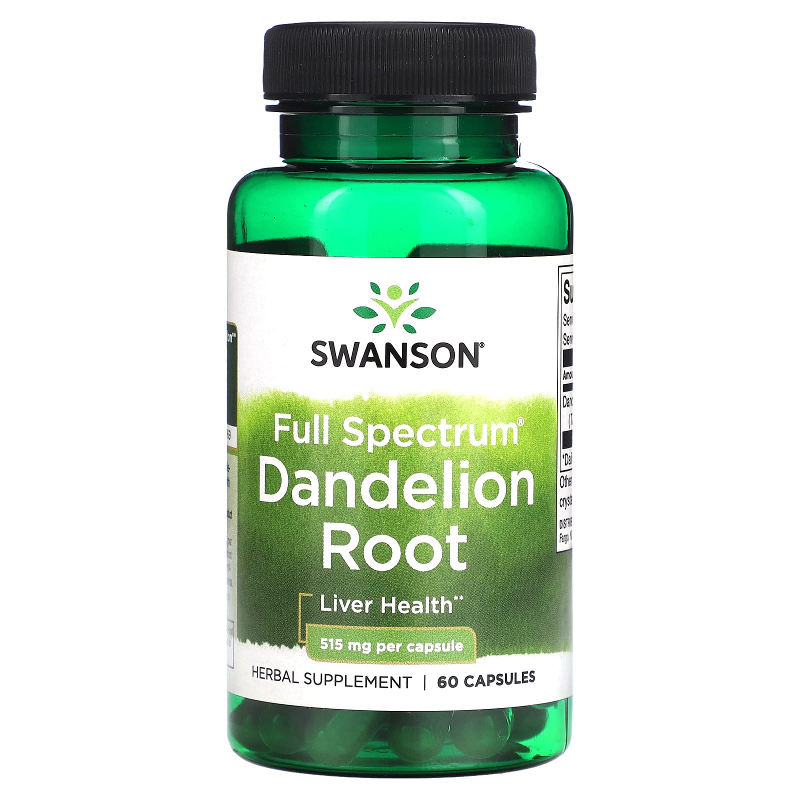 Swanson-Full Spectrum Dandelion Root-515 mg-60 Capsules