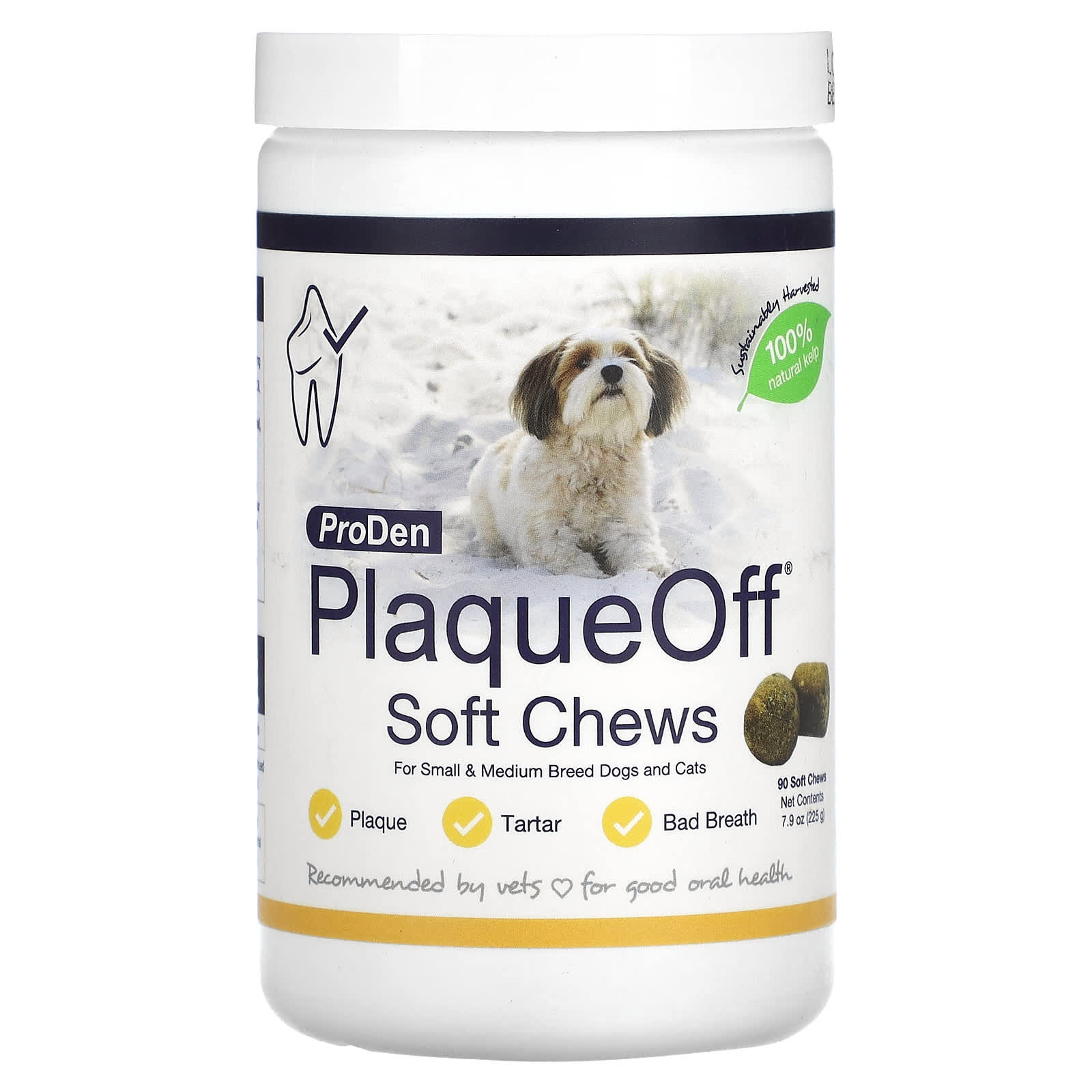 ProDen-PlaqueOff Soft Chews-For Small & Medium Breed Dogs & Cats-90 Soft Chews-7.9 oz (225 g)