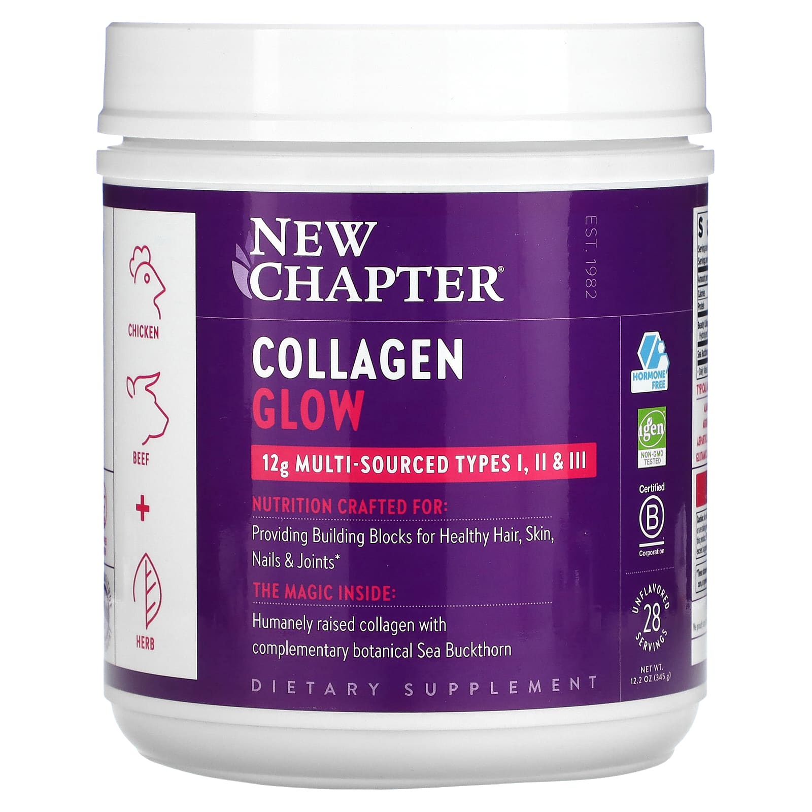 New Chapter-Collagen Glow-Unflavored-12.2 oz (345 g)