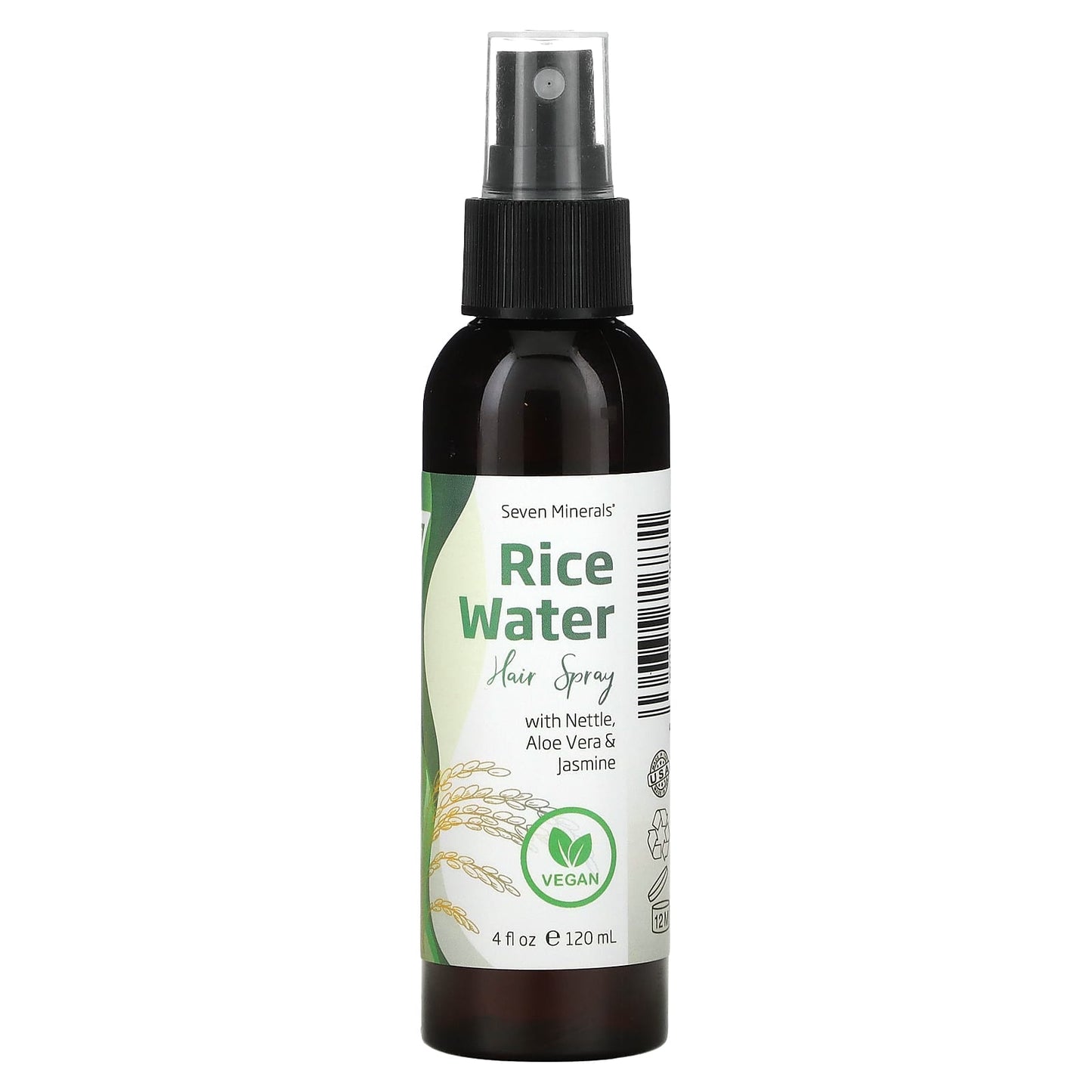 Seven Minerals-Rice Water Hair Spray with Nettle-Aloe Vera & Jasmine -4 fl oz (120 ml)