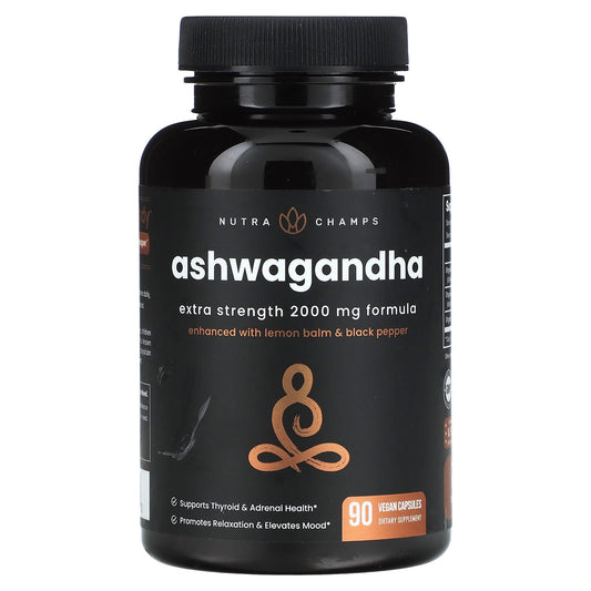 NutraChamps-Ashwagandha-Extra Strength-2,000 mg-90 Vegan Capsules (666 mg per Capsule)