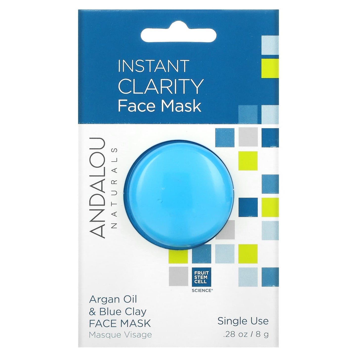 Andalou Naturals-Instant Clarity Beauty Face Mask-Argan Oil & Blue Clay-0.28 oz (8 g)