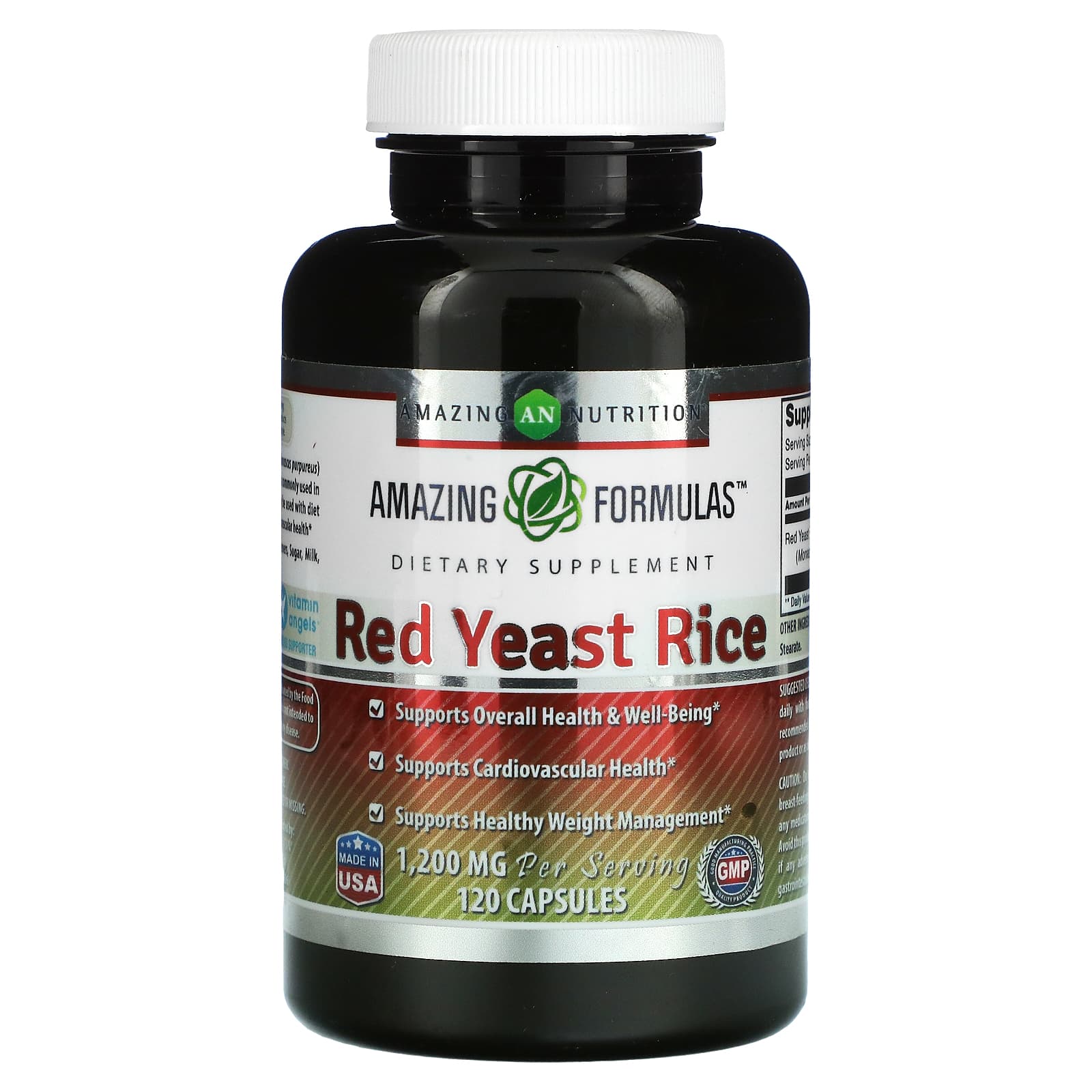 Amazing Nutrition-Red Yeast Rice-1,200 mg-120 Capsules (600 mg per Capsule)