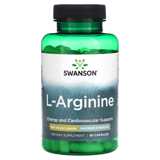 Swanson-L-Arginine-Maximum Strength-850 mg-90 Capsules