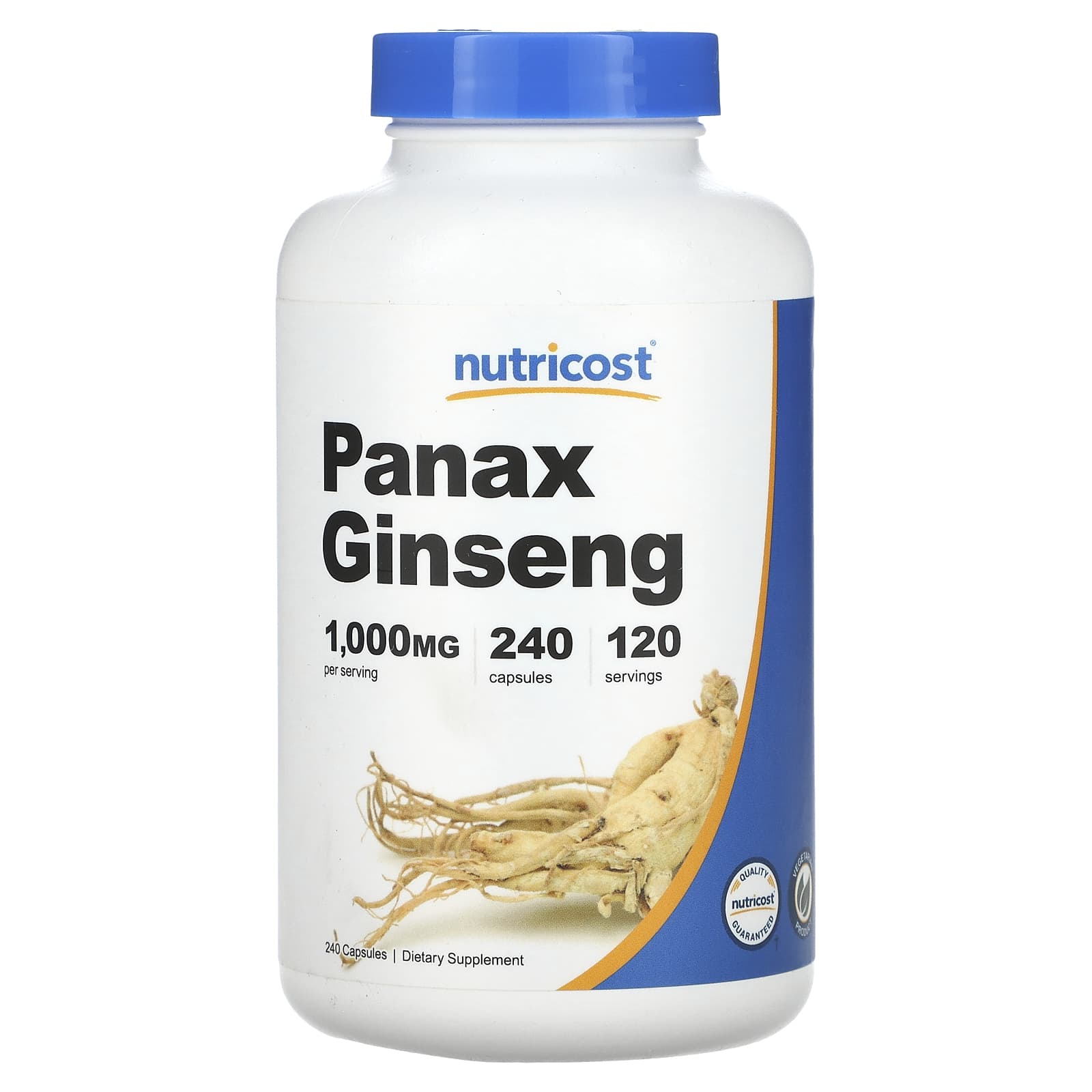 Nutricost-Panax Ginseng-1,000 mg-240 Capsules (500 mg per Capsule)