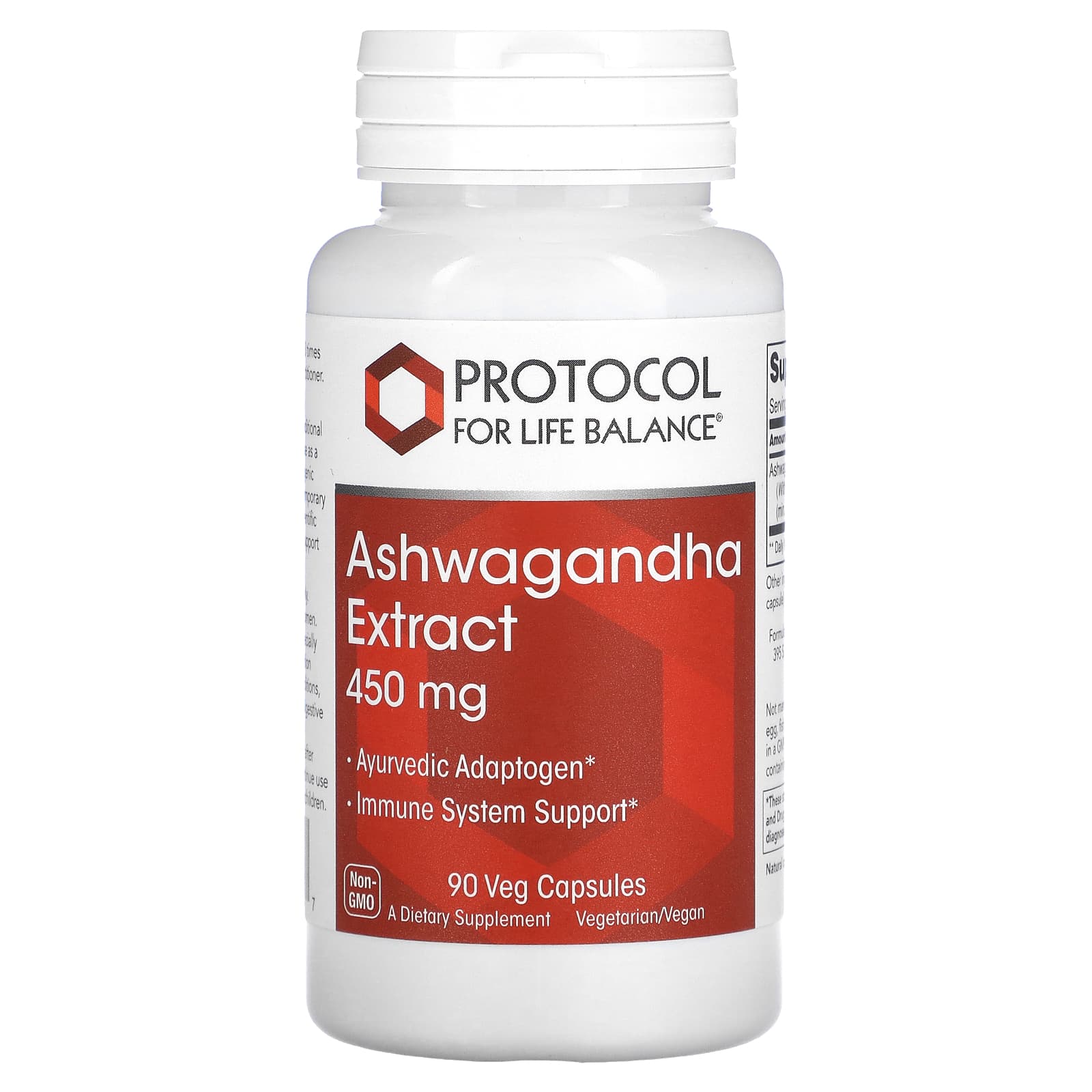 Protocol for Life Balance-Ashwagandha Extract-450 mg -90 Veg Capsules