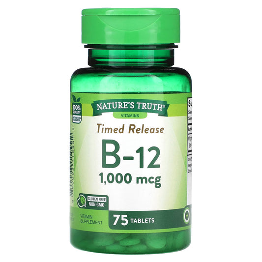 Nature's Truth-Vitamins-Time Release B-12-1,000 mcg-75 Tablets