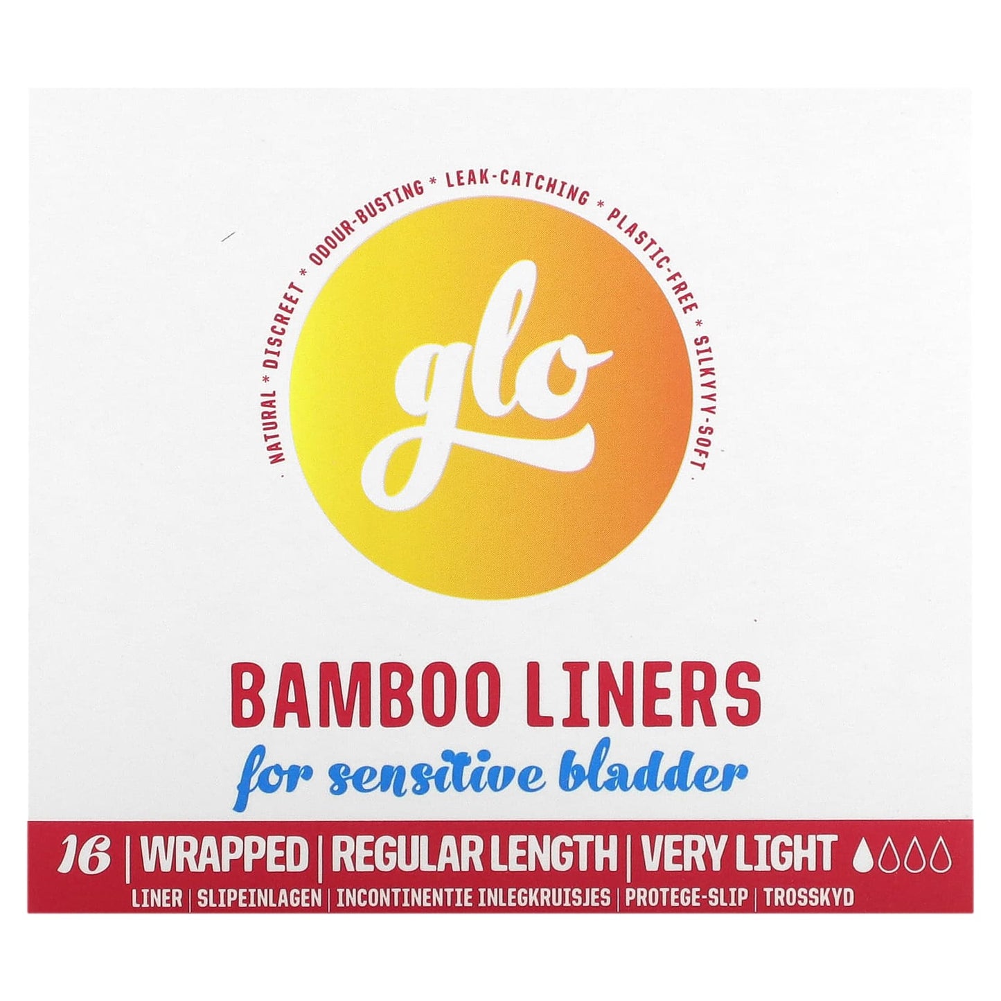 Here We Flo-Glo-Bamboo Liners For Sensitive Bladder-Regular-16 Liners