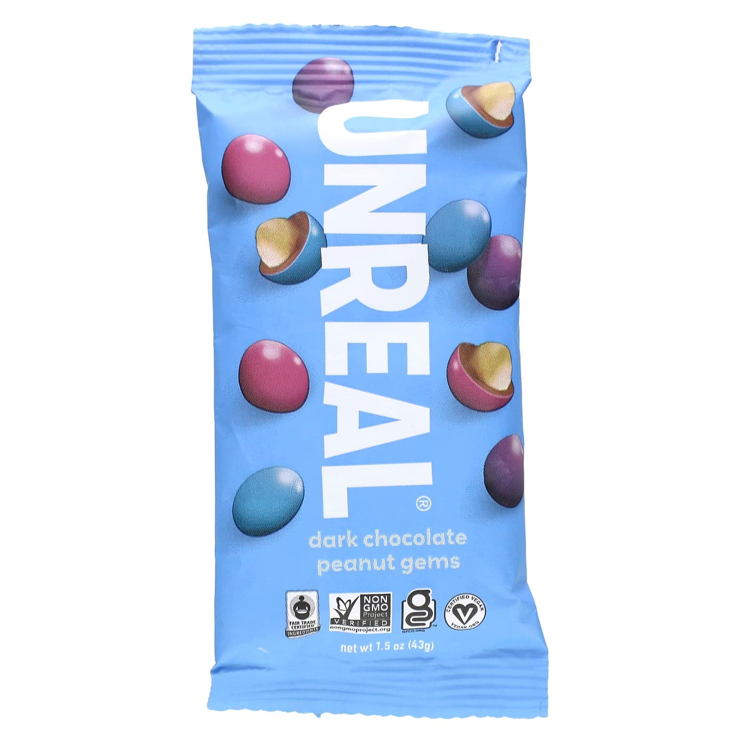 Unreal-Dark Chocolate Peanut Gems-1.5 oz (43 g)