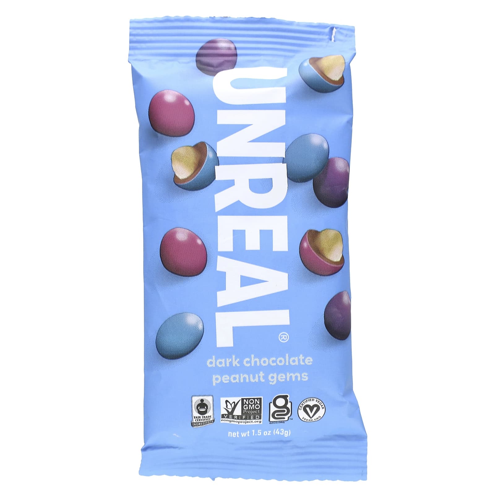 Unreal-Dark Chocolate Peanut Gems-1.5 oz (43 g)