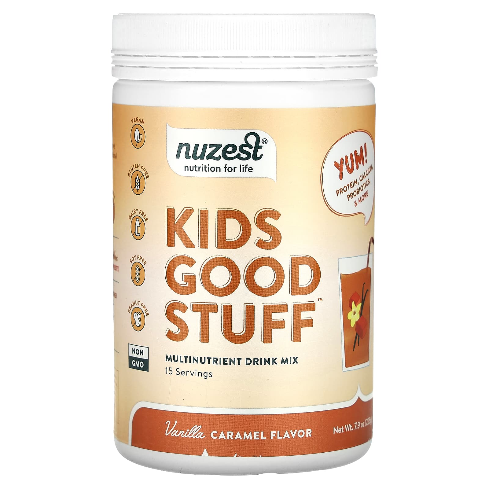 Nuzest-Kids Good Stuff-Multinutrient Drink Mix-Vanilla Caramel-7.9 oz (225 g)