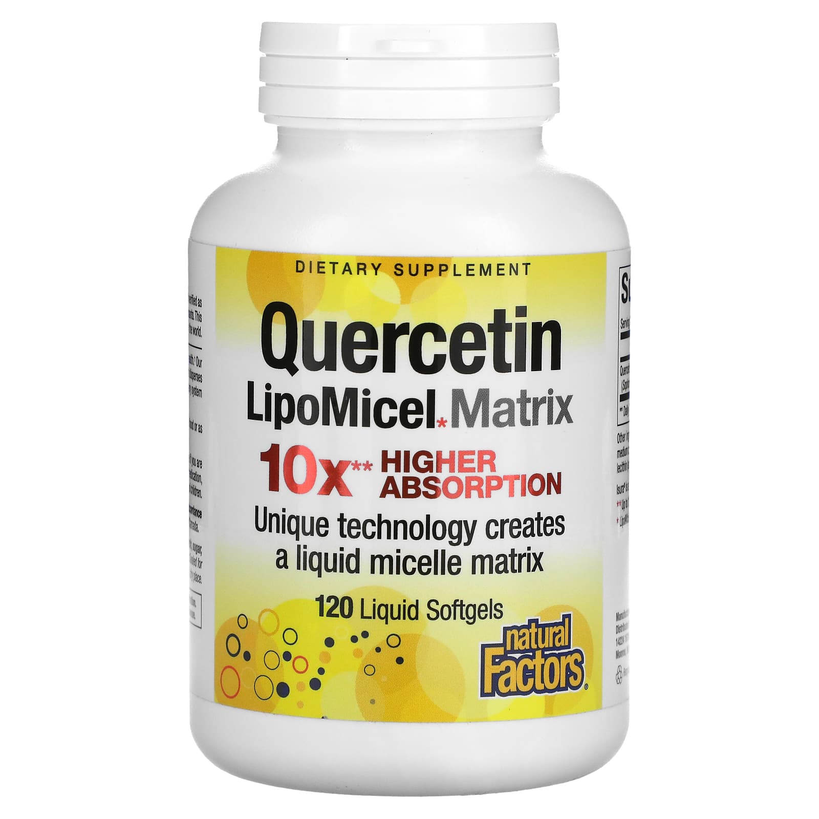 Natural Factors-Quercetin LipoMicel Matrix-120 Liquid Softgels