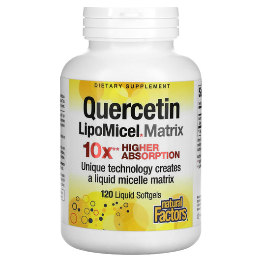 Natural Factors-Quercetin LipoMicel Matrix-120 Liquid Softgels