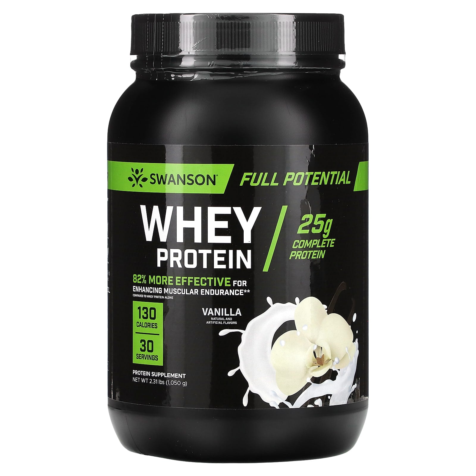 Swanson-Whey Protein-Vanilla -2.31 lbs (1,050 g)