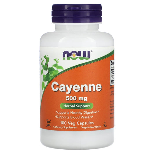 NOW Foods-Cayenne-500 mg-100 Veg Capsules