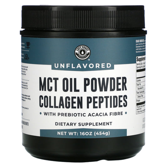 Left Coast Performance-MCT Oil Powder Collagen Peptides with Prebiotic Acacia Fibre-Unflavored-16 oz (454 g)