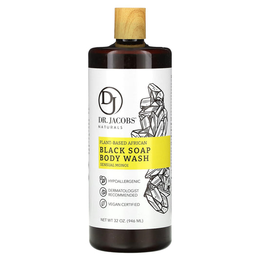 Dr. Jacobs Naturals-Plant-Based African Black Soap Body Wash-Sensual Monoi-32 oz (946 ml)