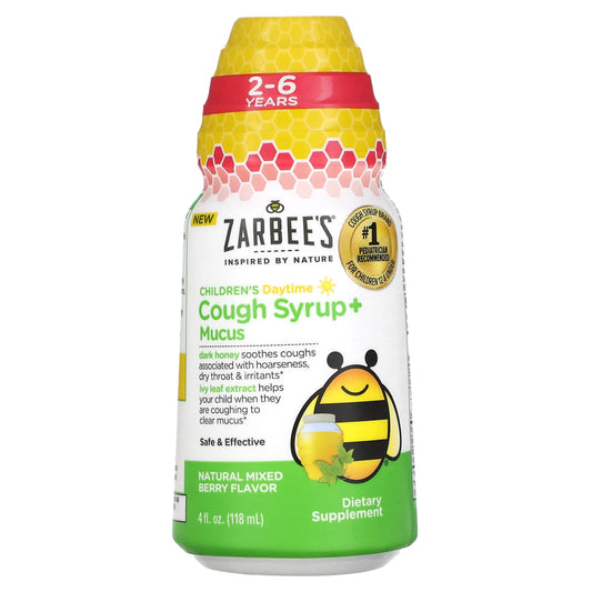 Zarbee's-Children's Daytime-Cough Syrup + Mucus-2-6 Years-Natural Mixed Berry-4 fl oz (118 ml)