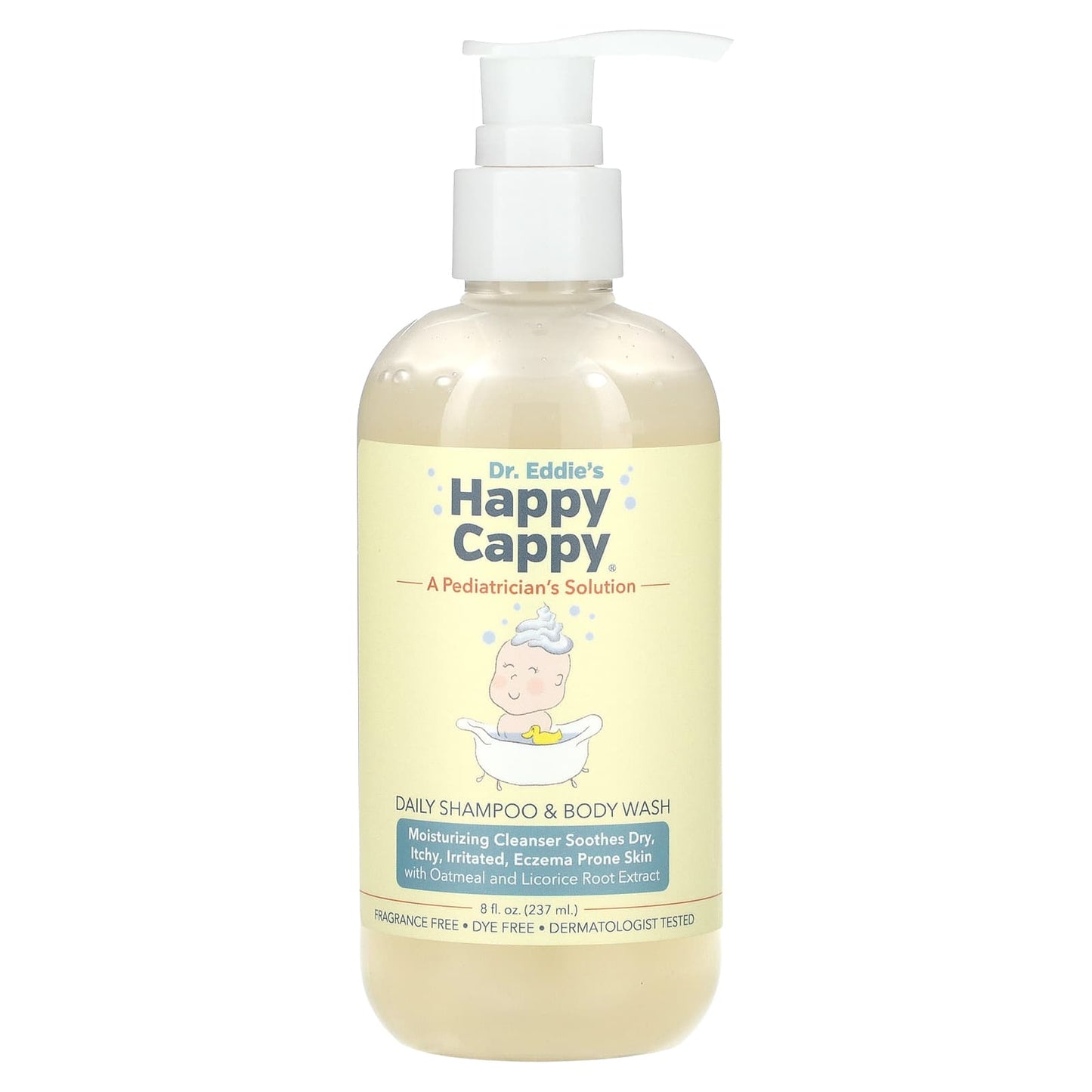 Happy Cappy-Daily Shampoo & Body Wash-Fragrance Free-8 fl oz (237 ml)