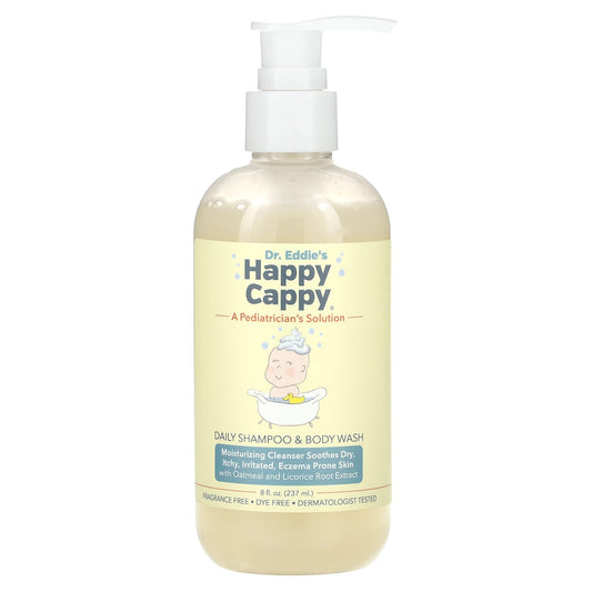 Happy Cappy-Daily Shampoo & Body Wash-Fragrance Free-8 fl oz (237 ml)