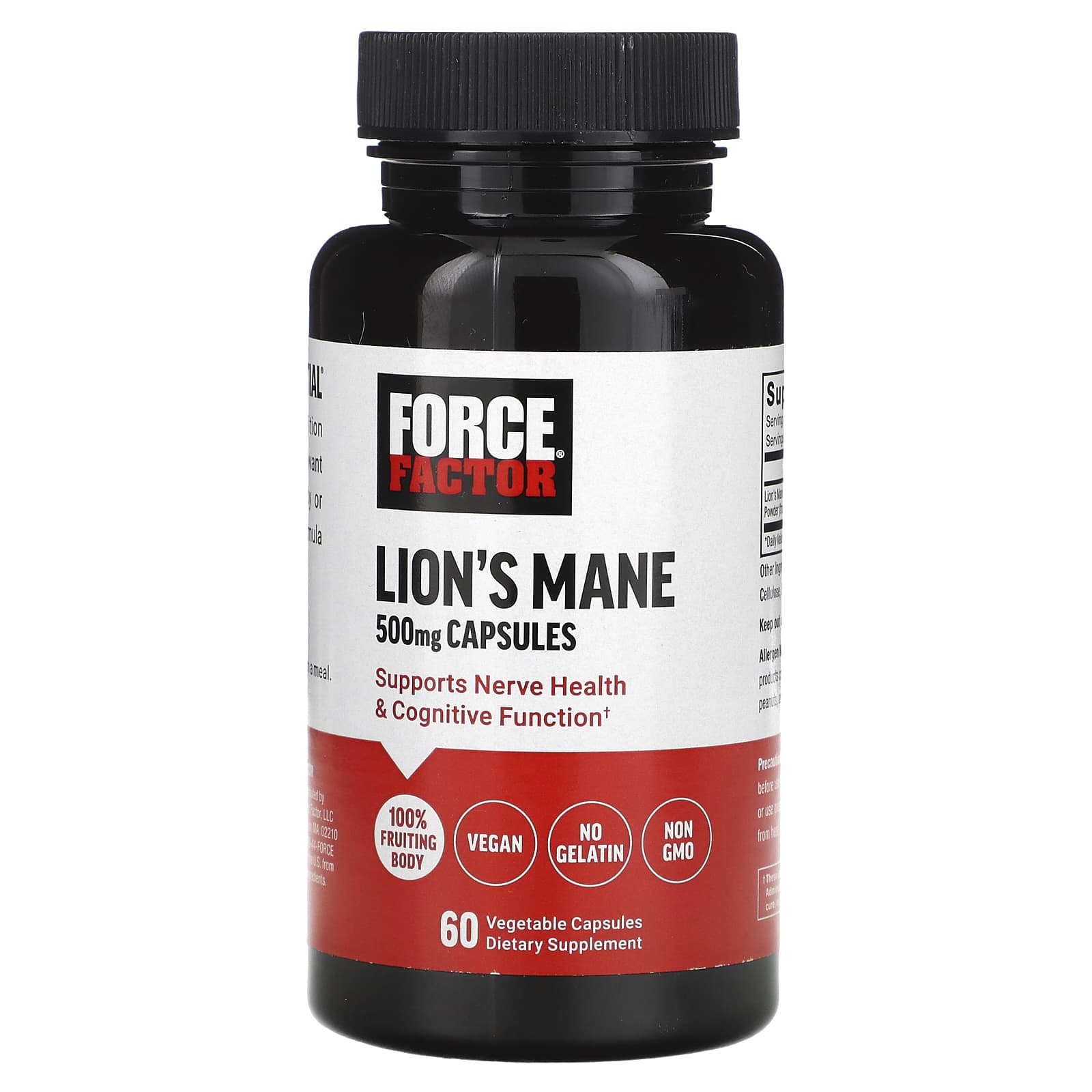 Force Factor-Lion's Mane-500 mg -60 Vegetable Capsules