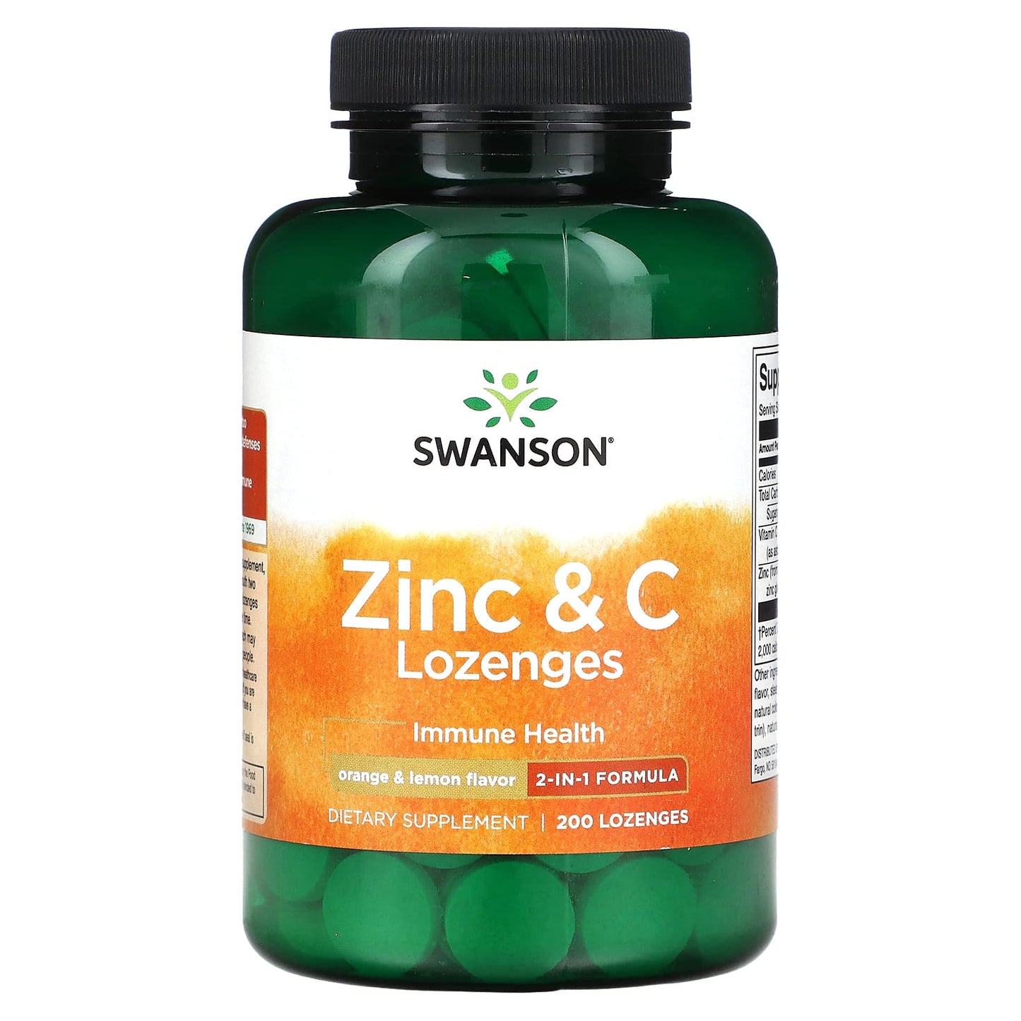 Swanson-Zinc & C Lozenges-Orange & Lemon-200 Lozenges